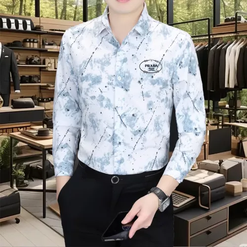 Wholesale Prada Shirts Long Sleeved For Men #1374898 $56.00 USD, Wholesale Quality Replica Prada Shirts