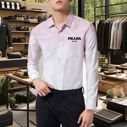 Wholesale Prada Shirts Long Sleeved For Men #1374899 $56.00 USD, Wholesale Quality Replica Prada Shirts