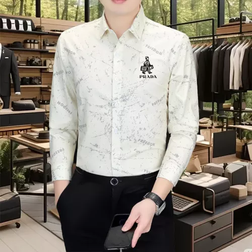 Wholesale Prada Shirts Long Sleeved For Men #1374902 $56.00 USD, Wholesale Quality Replica Prada Shirts