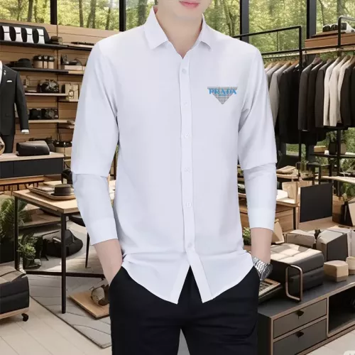 Wholesale Prada Shirts Long Sleeved For Men #1374904 $56.00 USD, Wholesale Quality Replica Prada Shirts