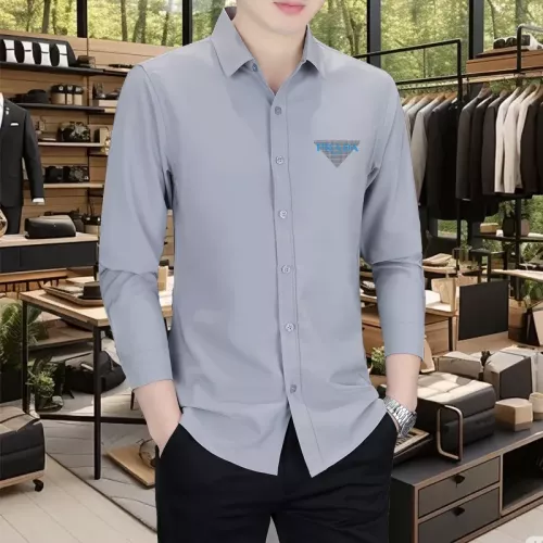 Wholesale Prada Shirts Long Sleeved For Men #1374905 $56.00 USD, Wholesale Quality Replica Prada Shirts