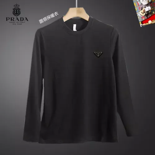 Wholesale Prada T-Shirts Long Sleeved For Men #1375564 $40.00 USD, Wholesale Quality Replica Prada T-Shirts