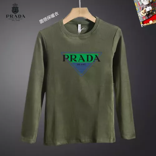 Wholesale Prada T-Shirts Long Sleeved For Men #1375583 $40.00 USD, Wholesale Quality Replica Prada T-Shirts