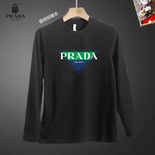 Wholesale Prada T-Shirts Long Sleeved For Men #1375584 $40.00 USD, Wholesale Quality Replica Prada T-Shirts