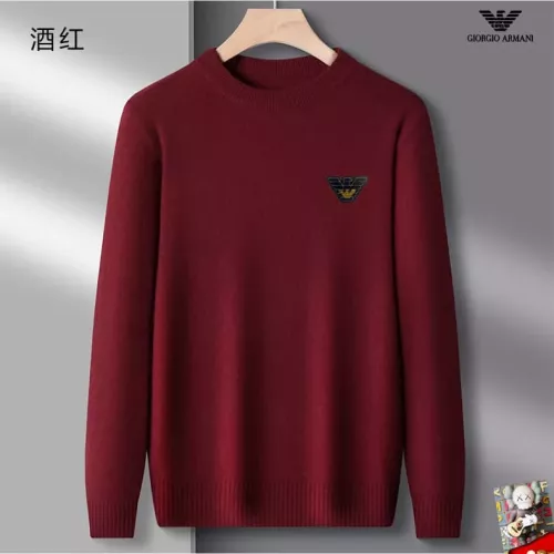 Wholesale Armani Sweaters Long Sleeved For Men #1375782 $42.00 USD, Wholesale Quality Replica Armani Sweaters