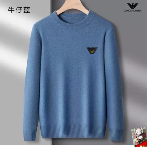 Wholesale Armani Sweaters Long Sleeved For Men #1375783 $42.00 USD, Wholesale Quality Replica Armani Sweaters