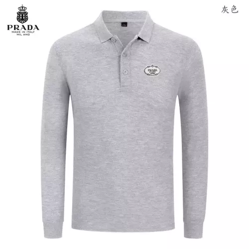 Wholesale Prada T-Shirts Long Sleeved For Men #1376065 $40.00 USD, Wholesale Quality Replica Prada T-Shirts