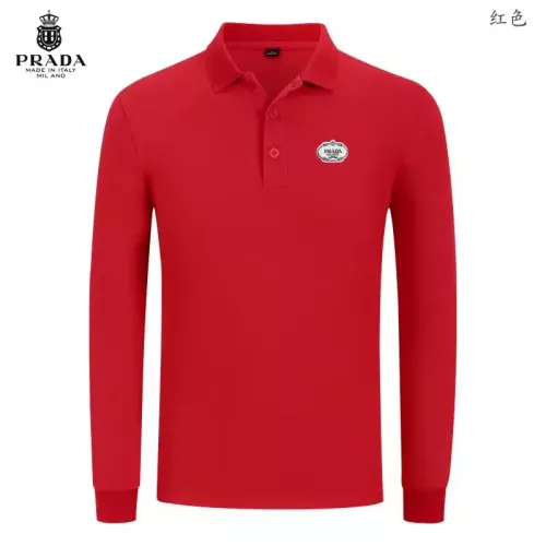 Wholesale Prada T-Shirts Long Sleeved For Men #1376066 $40.00 USD, Wholesale Quality Replica Prada T-Shirts