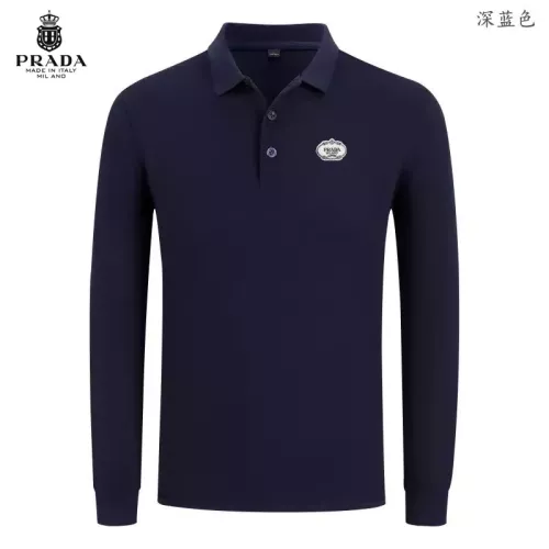 Wholesale Prada T-Shirts Long Sleeved For Men #1376068 $40.00 USD, Wholesale Quality Replica Prada T-Shirts