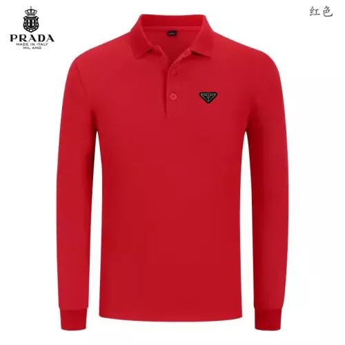 Wholesale Prada T-Shirts Long Sleeved For Men #1376088 $40.00 USD, Wholesale Quality Replica Prada T-Shirts