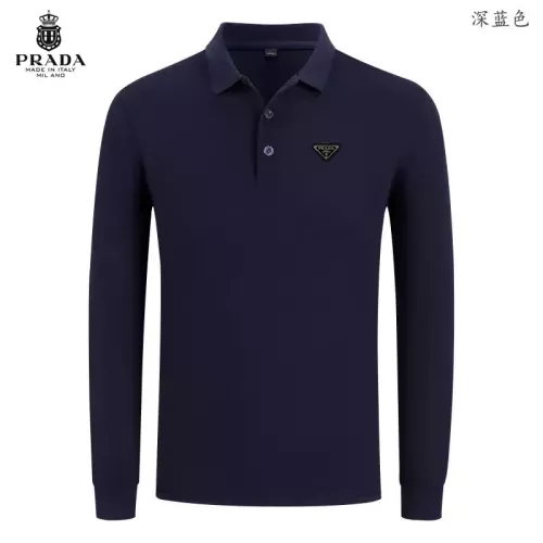 Wholesale Prada T-Shirts Long Sleeved For Men #1376090 $40.00 USD, Wholesale Quality Replica Prada T-Shirts