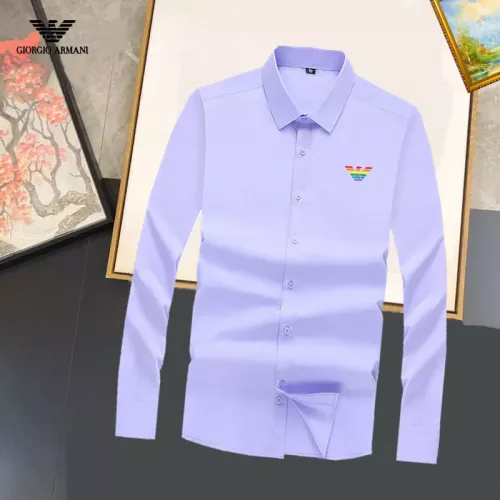Wholesale Armani Shirts Long Sleeved For Unisex #1376203 $40.00 USD, Wholesale Quality Replica Armani Shirts
