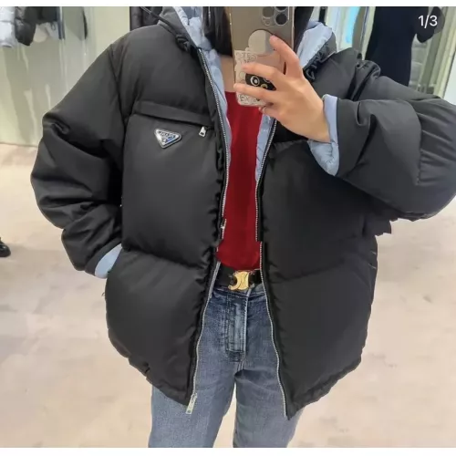 Replica Prada Down Feather Coat Long Sleeved For Women #1380289 $170.00 USD for Wholesale