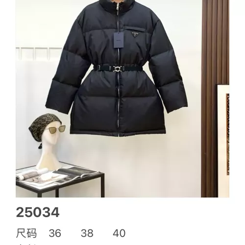 Replica Prada Down Feather Coat Long Sleeved For Women #1380300 $235.00 USD for Wholesale