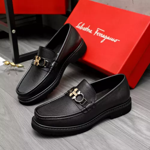Replica Salvatore Ferragamo Leather Shoes For Men #1380528 $98.00 USD for Wholesale