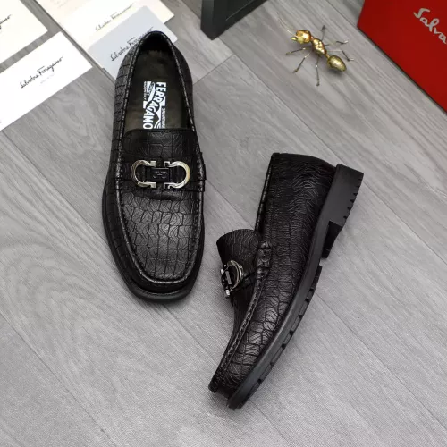 Replica Salvatore Ferragamo Leather Shoes For Men #1380538 $98.00 USD for Wholesale