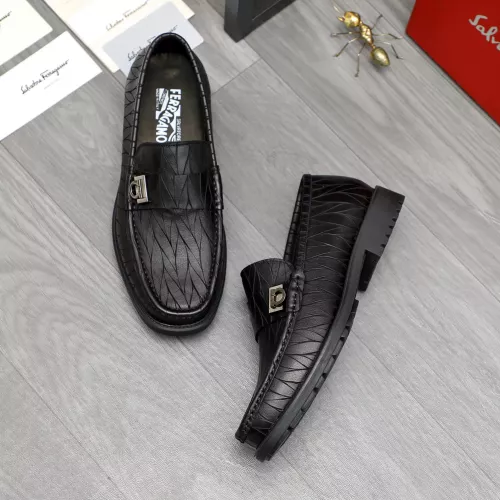 Replica Salvatore Ferragamo Leather Shoes For Men #1380546 $98.00 USD for Wholesale