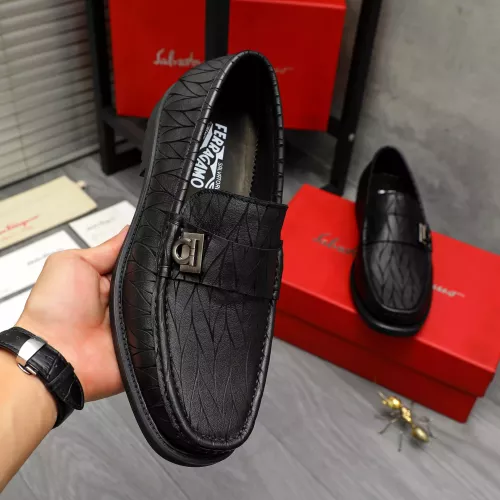 Replica Salvatore Ferragamo Leather Shoes For Men #1380546 $98.00 USD for Wholesale