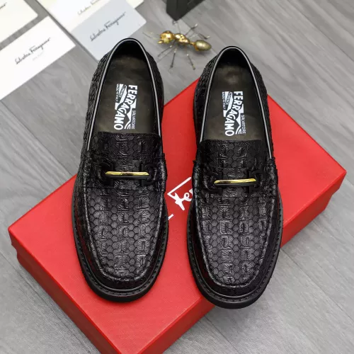 Replica Salvatore Ferragamo Leather Shoes For Men #1380547 $98.00 USD for Wholesale