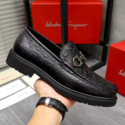 Replica Salvatore Ferragamo Leather Shoes For Men #1380548 $98.00 USD for Wholesale