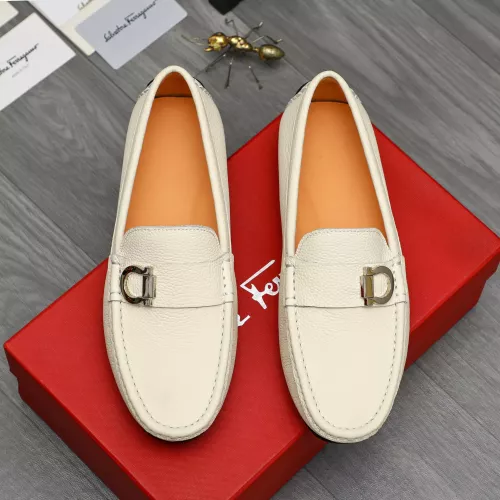 Replica Salvatore Ferragamo Leather Shoes For Men #1380550 $76.00 USD for Wholesale