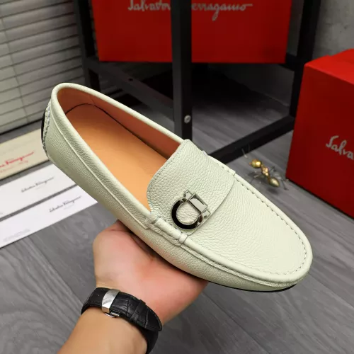 Replica Salvatore Ferragamo Leather Shoes For Men #1380551 $76.00 USD for Wholesale
