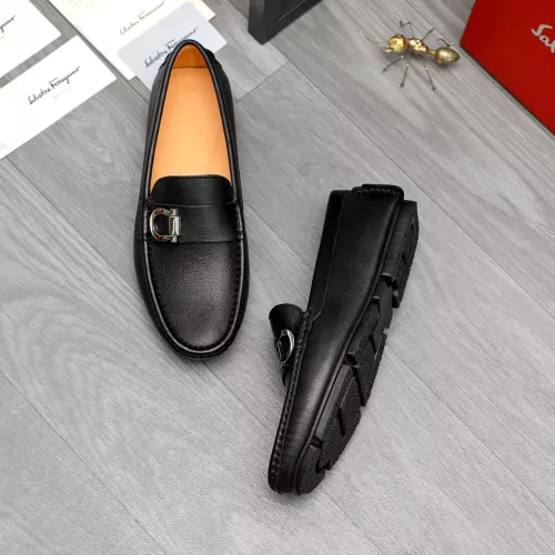 Replica Salvatore Ferragamo Leather Shoes For Men #1380553 $76.00 USD for Wholesale