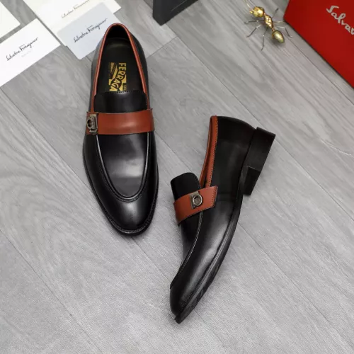 Replica Salvatore Ferragamo Leather Shoes For Men #1380555 $88.00 USD for Wholesale