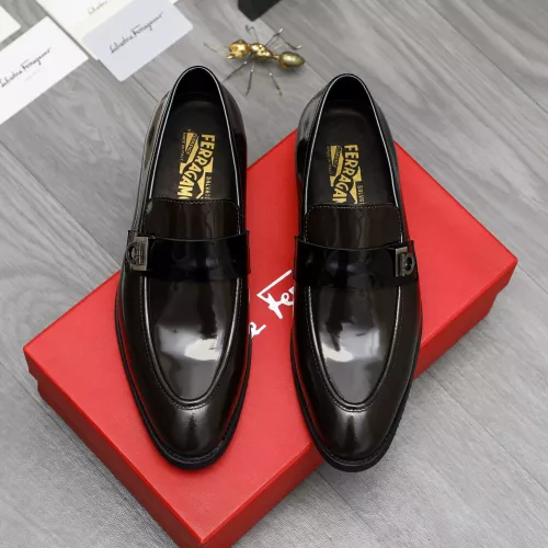 Replica Salvatore Ferragamo Leather Shoes For Men #1380557 $88.00 USD for Wholesale