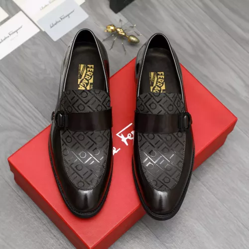 Replica Salvatore Ferragamo Leather Shoes For Men #1380559 $88.00 USD for Wholesale
