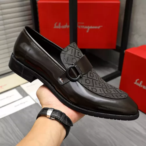 Replica Salvatore Ferragamo Leather Shoes For Men #1380559 $88.00 USD for Wholesale