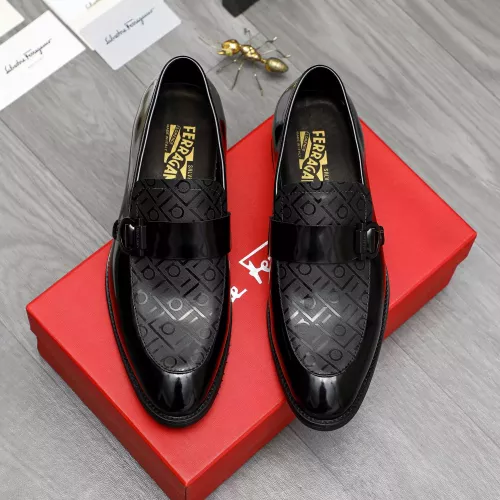 Replica Salvatore Ferragamo Leather Shoes For Men #1380560 $88.00 USD for Wholesale
