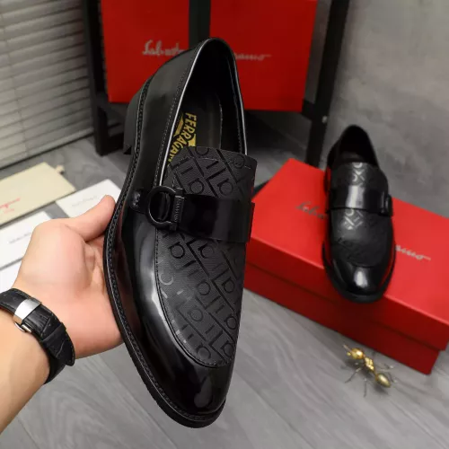 Replica Salvatore Ferragamo Leather Shoes For Men #1380560 $88.00 USD for Wholesale