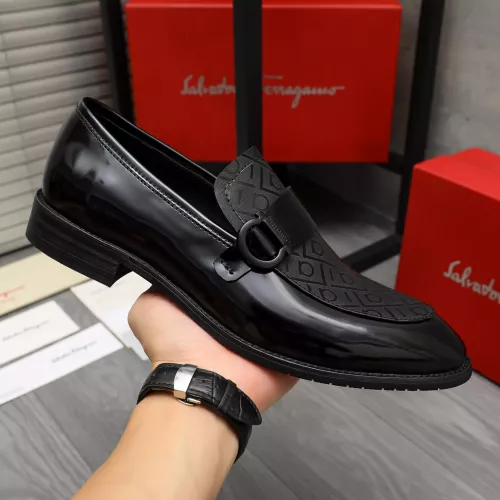 Replica Salvatore Ferragamo Leather Shoes For Men #1380560 $88.00 USD for Wholesale