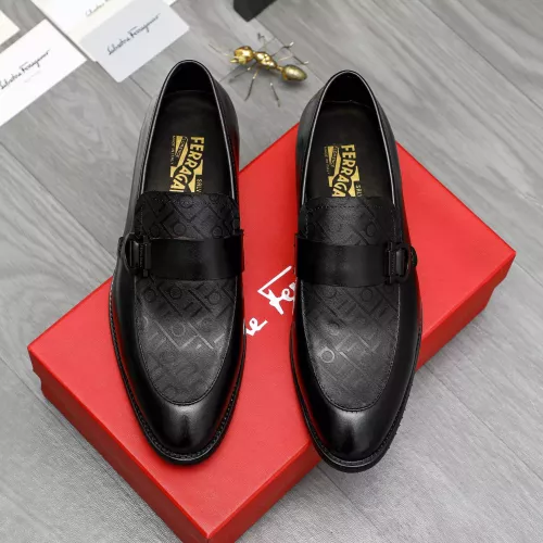 Replica Salvatore Ferragamo Leather Shoes For Men #1380561 $88.00 USD for Wholesale