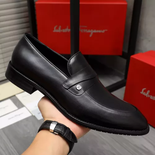Replica Salvatore Ferragamo Leather Shoes For Men #1380563 $88.00 USD for Wholesale
