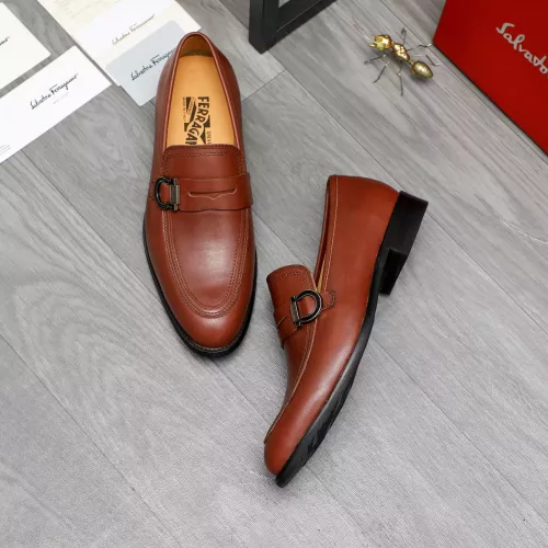 Replica Salvatore Ferragamo Leather Shoes For Men #1380564 $88.00 USD for Wholesale