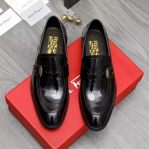 Replica Salvatore Ferragamo Leather Shoes For Men #1380566 $88.00 USD for Wholesale