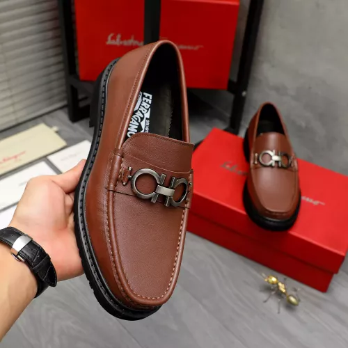 Replica Salvatore Ferragamo Leather Shoes For Men #1380570 $96.00 USD for Wholesale