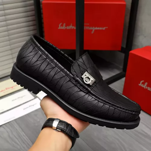 Replica Salvatore Ferragamo Leather Shoes For Men #1380572 $96.00 USD for Wholesale