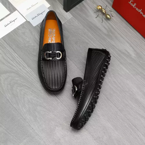 Replica Salvatore Ferragamo Leather Shoes For Men #1380573 $76.00 USD for Wholesale