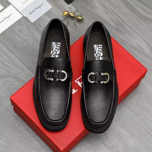 Replica Salvatore Ferragamo Leather Shoes For Men #1380580 $100.00 USD for Wholesale
