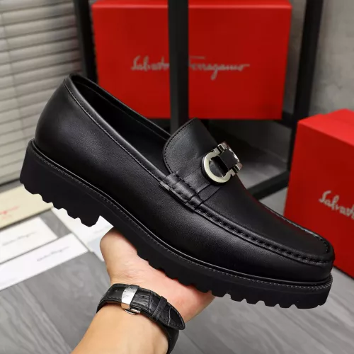 Replica Salvatore Ferragamo Leather Shoes For Men #1380580 $100.00 USD for Wholesale