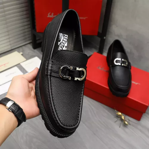 Replica Salvatore Ferragamo Leather Shoes For Men #1380595 $100.00 USD for Wholesale