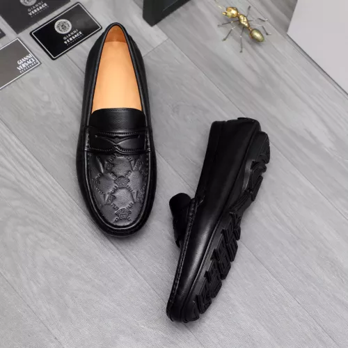 Wholesale Versace Leather Shoes For Men #1380603 $76.00 USD, Wholesale Quality Replica Versace Leather Shoes