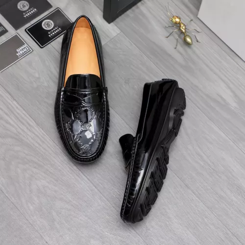 Wholesale Versace Leather Shoes For Men #1380604 $76.00 USD, Wholesale Quality Replica Versace Leather Shoes