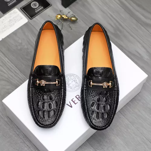 Wholesale Versace Leather Shoes For Men #1380608 $76.00 USD, Wholesale Quality Replica Versace Leather Shoes