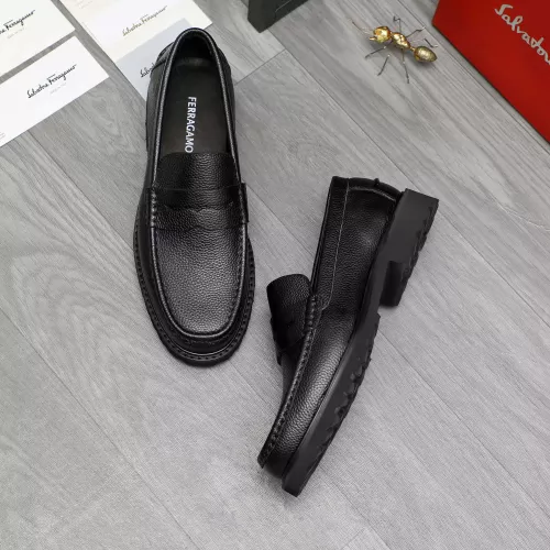Replica Salvatore Ferragamo Leather Shoes For Men #1380646 $85.00 USD for Wholesale