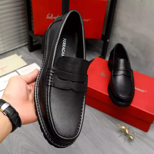 Replica Salvatore Ferragamo Leather Shoes For Men #1380649 $85.00 USD for Wholesale