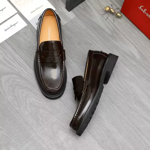 Replica Salvatore Ferragamo Leather Shoes For Men #1380653 $85.00 USD for Wholesale